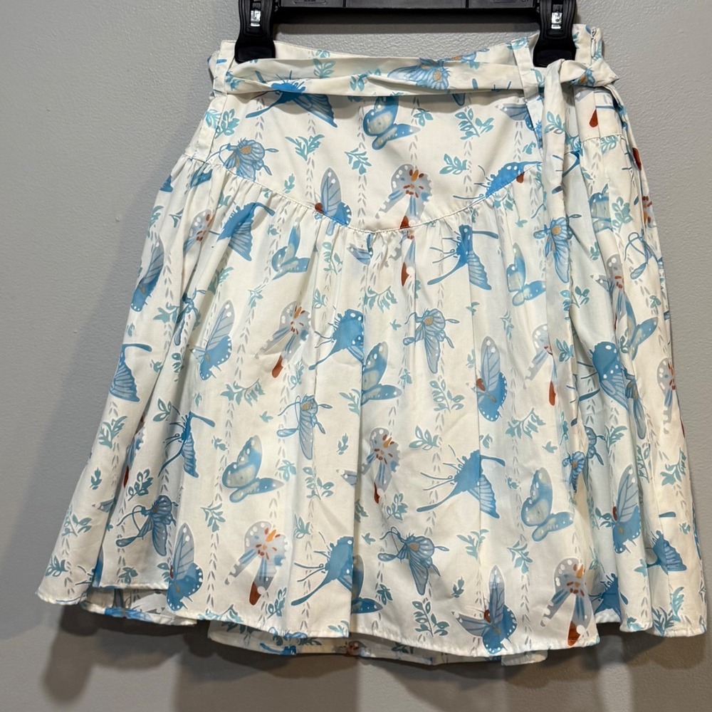 Starcity womens Skirt Size 5 Butterfly Print‎ A-Line White fairy romantic whimsy